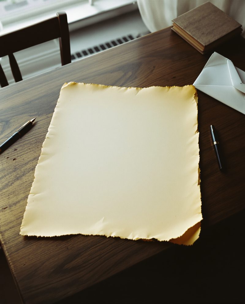 A handwritten letter on cream paper, a fountain pen beside it